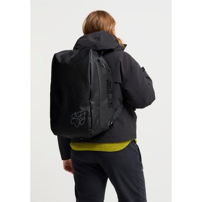 Sporttasche JACK WOLFSKIN "TECTON DUFFLE 35", Gr. onesize, schwarz (phantom), Polyester, Taschen Sporttasche, Reisetasche 35 Liter, wasserabweisend, als Rucksack tragbar