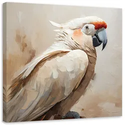 LEINWANDBILD Papageienvögel beige gemalt 30x30cm