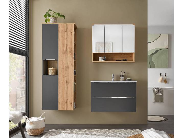Meuble sous-vasque type B 80cm Gris/Anthracite