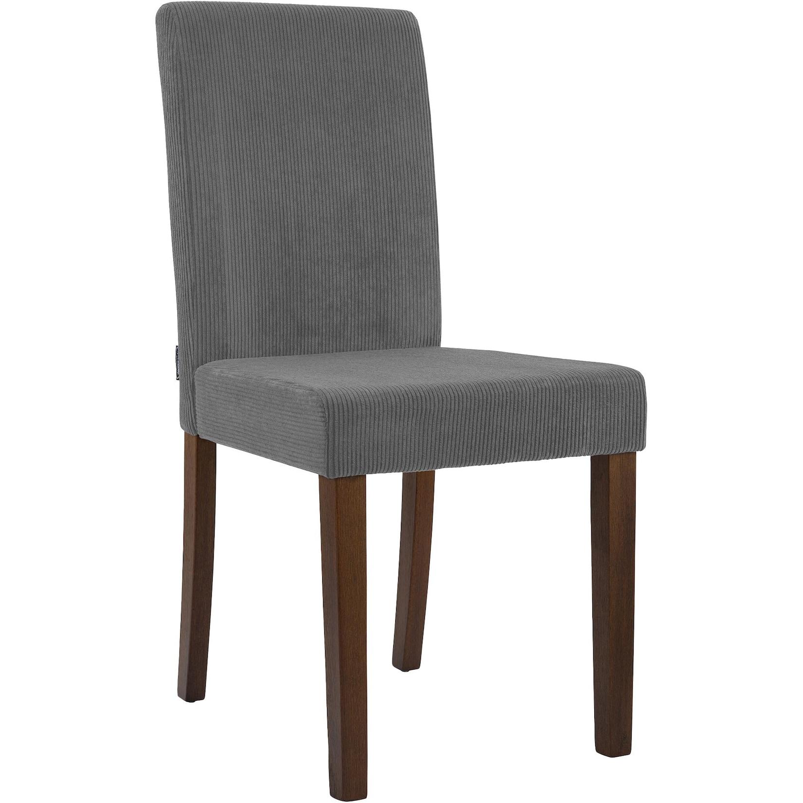 CLP Esszimmerstuhl Ina Cord antik dunkel - Farbe: grau, Gestellfarbe: antik-dunkel