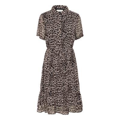Midikleid CREAM "Kleid CRYuna", Damen, Gr. 38, N-Gr, beige (natrual animal spots), Obermaterial: 100% Polyester PES., Kleider Midikleid