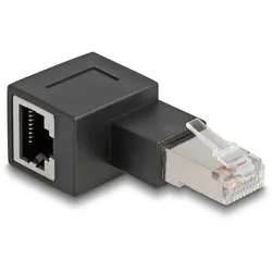DeLOCK RJ45 Stecker zu RJ45 Buchse Adapter Cat.6A 90° nach links gewinkelt