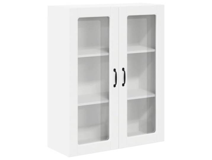 IBUQDDV Wandglas-Schrank Lucca Weiß 80 x 31 x 100 cm Holzwerkstoff Geschirrspüler-Paneel, Holzwerkstoff-Rahmen, rechteckige Form, Innenbereich, moderne Küchen, minimalistisches Design