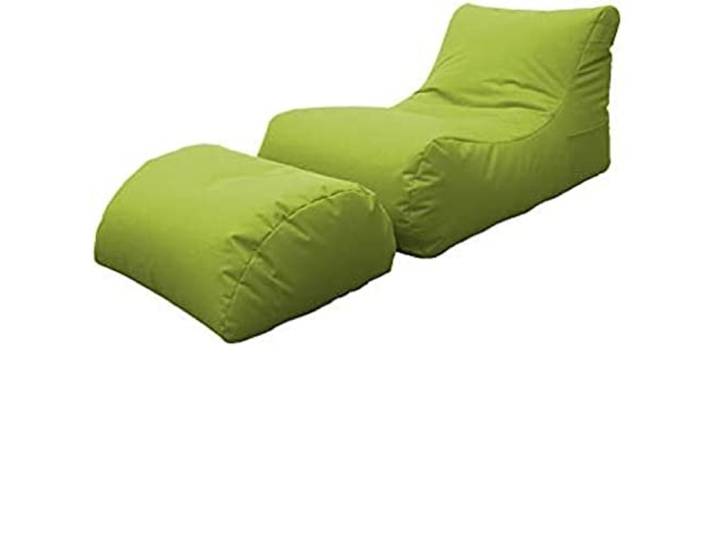 Dmora Moderne Wohnzimmer-Chaiselongue, Made in Italy, Sessel mit Nylon-Fußstütze, Gepolsterter Sitzpuff für Schlafzimmer, 120x80h60 cm, Grüne Farbe