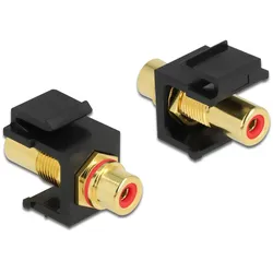 Delock Keystone Modul Cinch Buchse > Cinch Buchse vergoldet rot / schwarz
