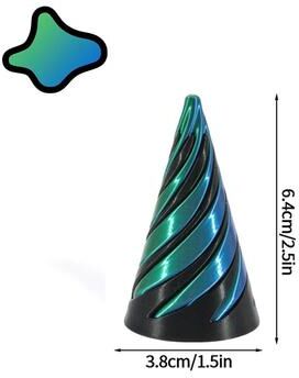 Inspire Select 3D Printed Rotating Spiral Cone Toy Anti Stress Impossible Pyramid Fidget With Bunny Design s26
