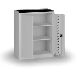 Werkstattschrank, 2 Regalböden, 1180 × 950 × 500 mm, graue Tür