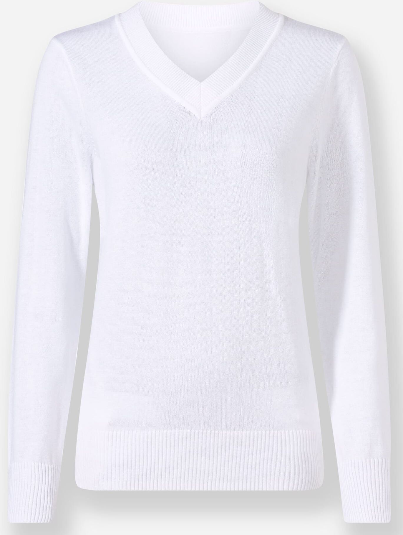 V-Ausschnitt-Pullover CASUAL LOOKS "V-Ausschnitt-Pullover", Damen, Gr. 50, beige (ecru), 100% Baumwolle, unifarben, Pullover V-Ausschnitt-Pullover