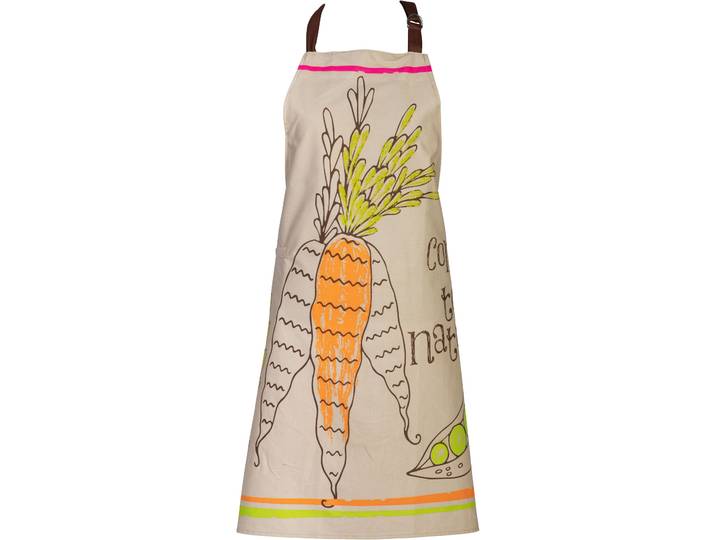 Kochschürze STUCO Veggies , bunt (natur, bunt), B:80cm L:85cm, Baumwolle, Schürzen, Kochschürze