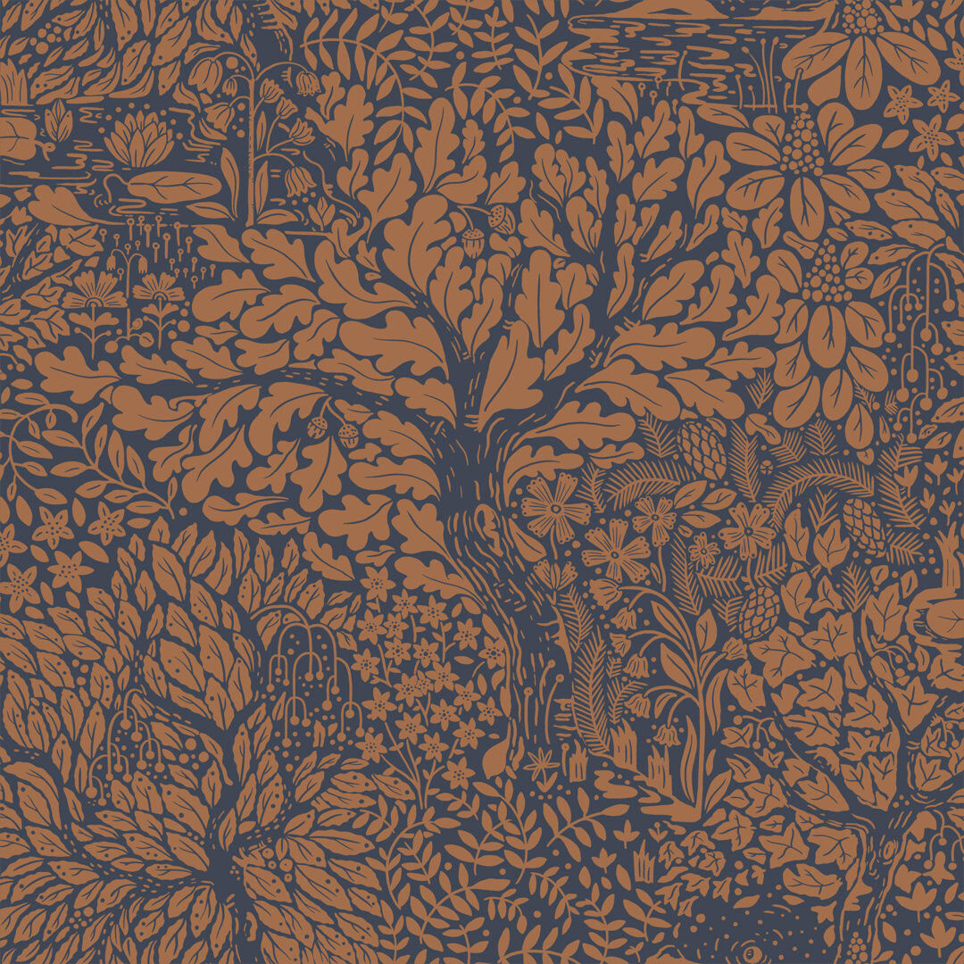 Ophelia & Co. Hjarterum Olle Forest Leaf Motif 10.05m x 53cm Matte Wallpaper Roll Beige/Cream