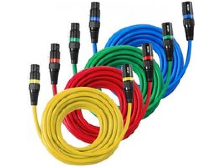 VEVOR Câble XLR, 7,62 m, lot de 4, câble de microphone DMX mâles vers femelles symétriques blindés, cordon de haut-parleur XLR 3 broches plaqués or, pour éclairage de scène, amplificateurs, mixeurs