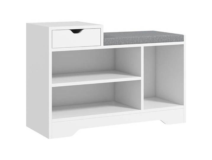 Banc à chaussures - HOMCOM - 76 5x30x52cm - Panneau de particules - blanc