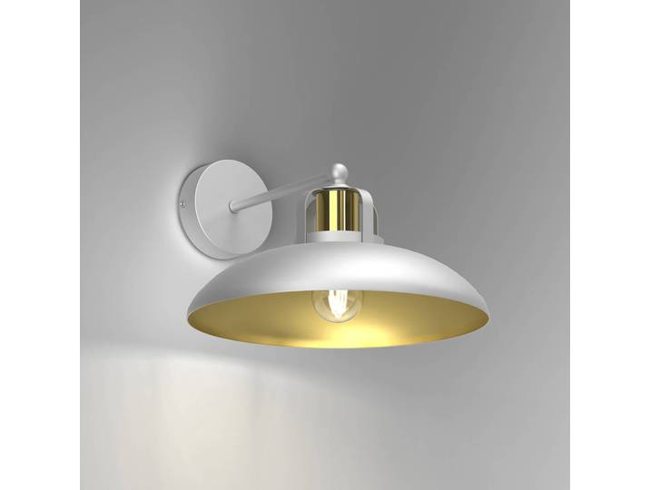 Wandlampe Felix Eko-Light, dimmbar, weiß / opal, für Wohn- / Esszimmer, Metall, Industrielles Design, Wandleuchte, Wandlampe Innen