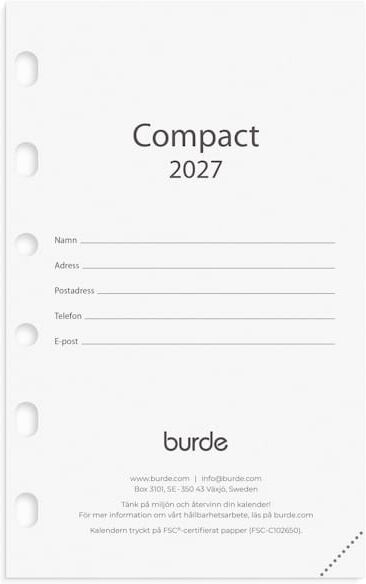 Burde Compact kalendersats 2027