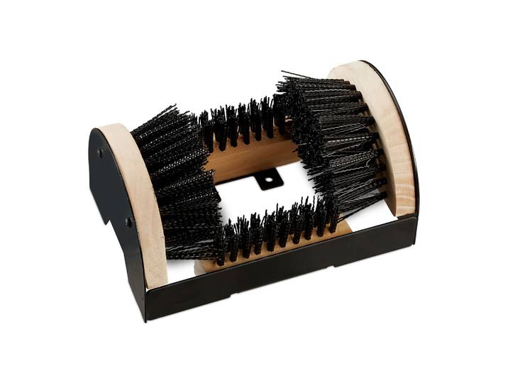 Schuhabstreifer mit Rundum-Bürsten 11,5 x 23 x 15 cm Hellbraun-Schwarz