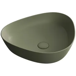 VitrA Plural Aufsatzschale flach asymmetrisch 47 x 40 x 13 cm Moos Matt,7812B475-0016 7812B475-0016