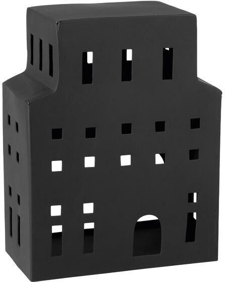 Windlicht VILLEROY & BOCH "Windlicht Haus Christmas Chic 20 cm schwarz", schwarz, B:7,8cm H:20cm T:15,4cm, Aluminium, Kerzenhalter, Windlicht, Nur Dekoration