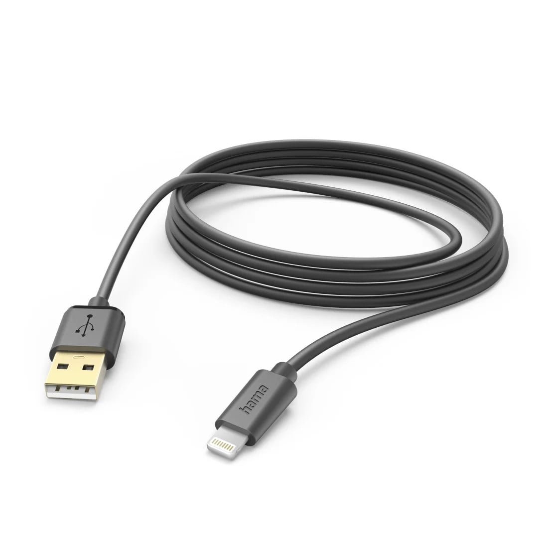 Hama USB-A naar Lightning laadkabel, 3 meter, zwart