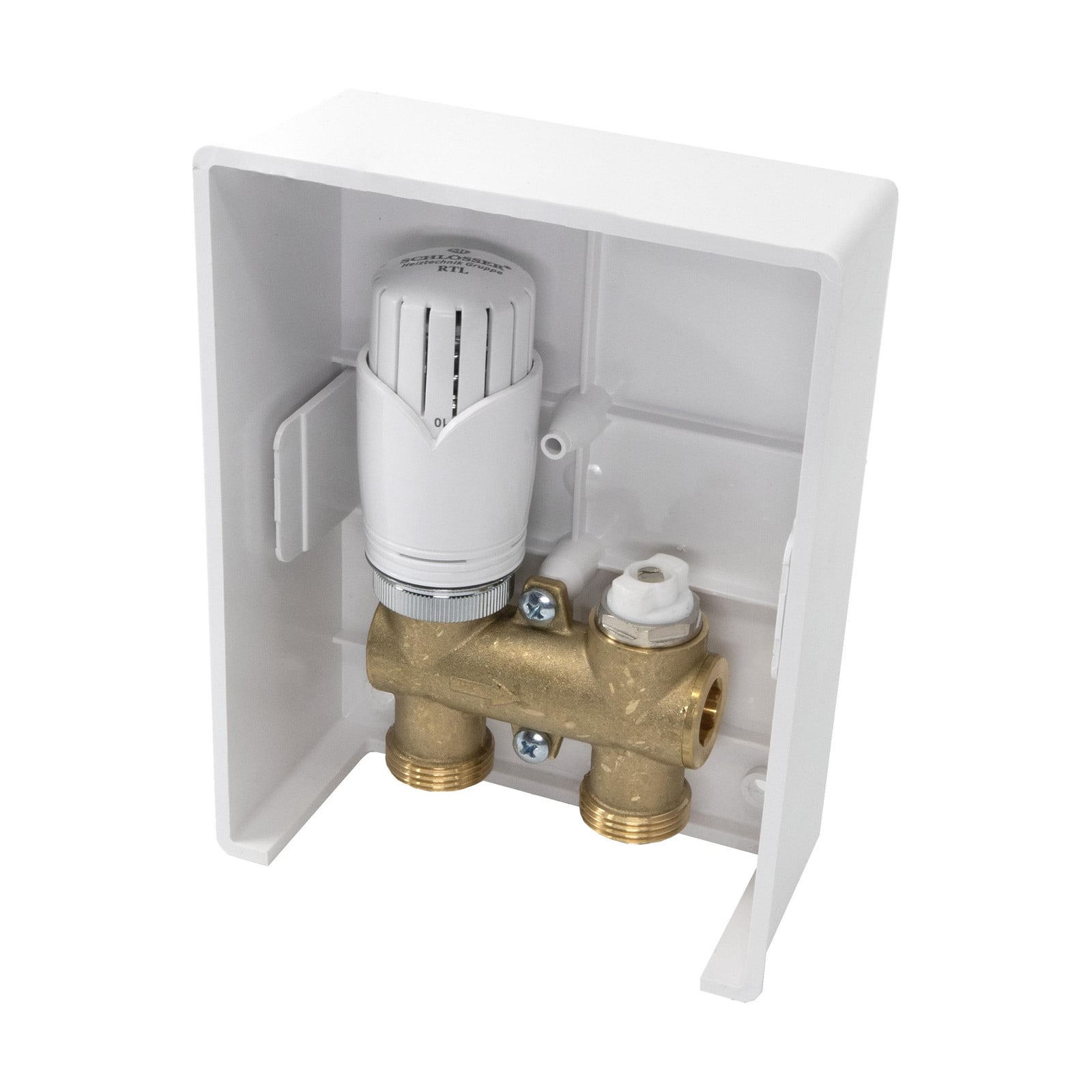 Schlösser inbouw RTL-set met knop Diamant RTL, Wit, G 3/4" Euroconus