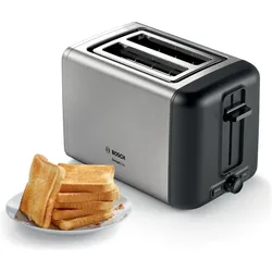 Bosch Hausgeräte Kompakt DesignLine, Toaster, Schwarz, Silber