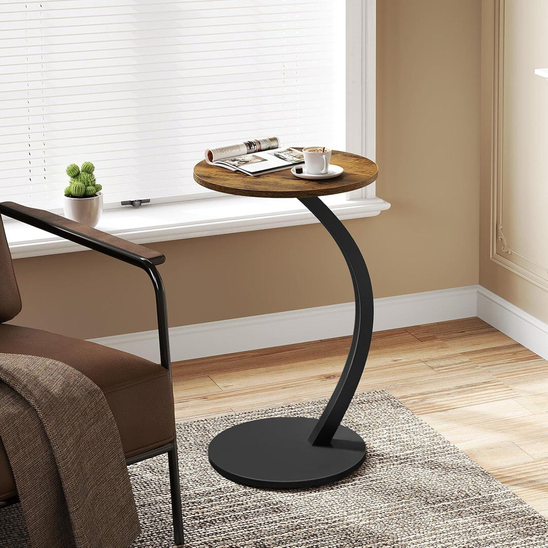 Borough Wharf Ajane Circular Side Table Wood 65cm H X 35cm W X 35cm D
