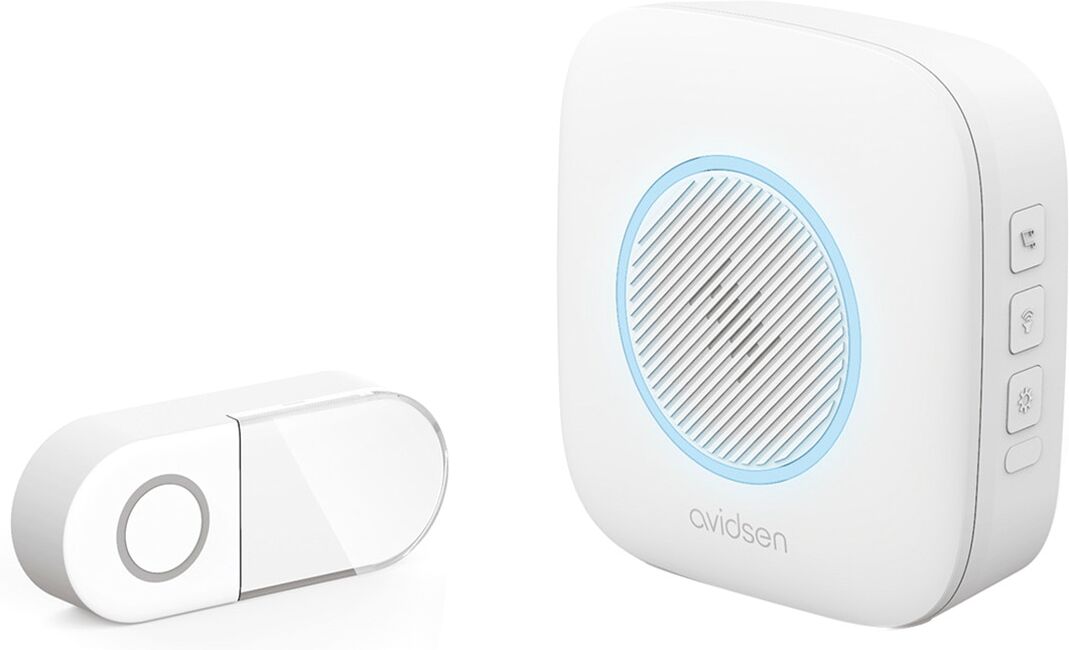 Avidsen Timbre Inalámbrico con Luz Intermitente y Batería Sona. Blanco