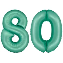 XL Folienballon mint grün Zahl 80