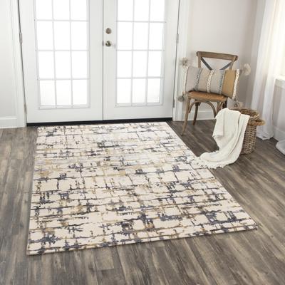 NAVATEXTURA Belice Transitional Beige/Gray Wool/Tencel Blend Area Rug