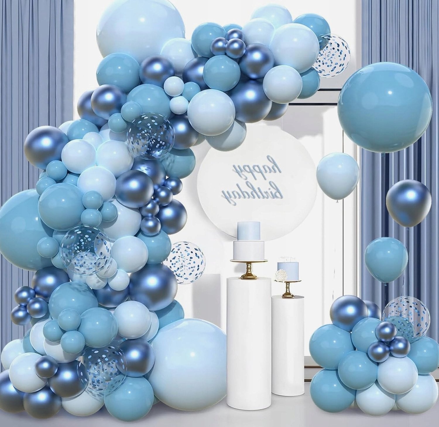 90 Pastel Blauwe Latex Ballonnen voor Feestelijke Decoratie