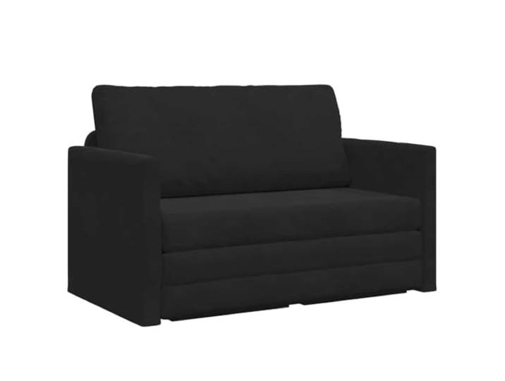 Todiikf Schlafsofa Schwarz 124x71x78cm Samt Klappsofa 2-Sitzer Sofa Kompaktes Polstersofa aus Samt für Wohnzimmer und Schlafzimmer, mühelos in ein Gästebett verwandelbar.