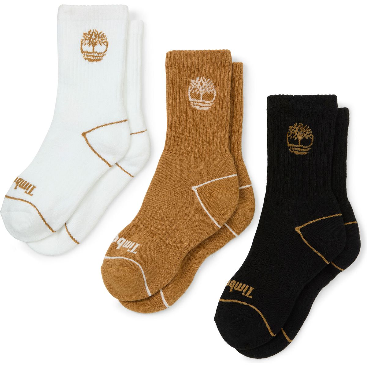 Timberland Kids 3 Pack Bowden Crew With Tree Logo wheat S TB0A69C62311-S