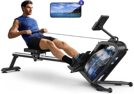 Rudermaschine für den Heimgebrauch - Fitness zu Hause - Intensives Training - 45-Grad-Neigung - Tragfähigkeit: 160 kg - Schwarz