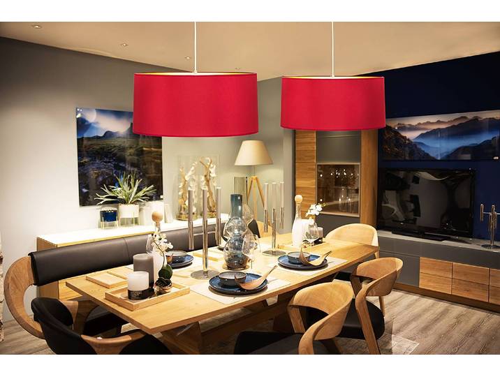 Suspension Midas I Ø 55cm Rouge Coton E27