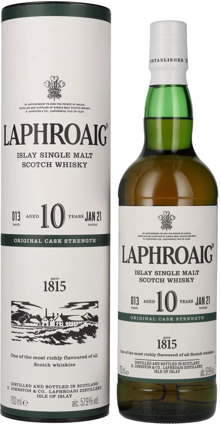 Laphroaig 10 Years Old Original Cask Strength Batch 13 57,9% Vol. 0,7l in geschenkverpakking