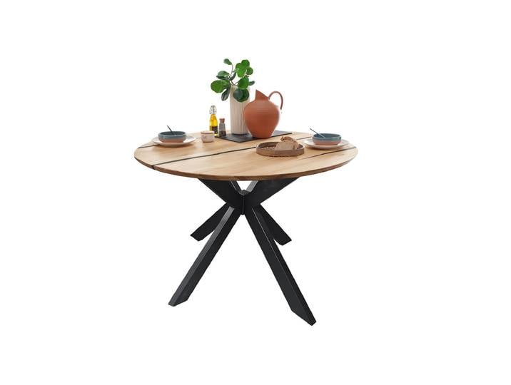 Esstisch rund Massivholztisch 120 cm Wildeiche geölt - OBISDAN
