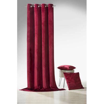 Vorhang WECKBRODT "Valentin" Gr. 1, rot (rubinrot), B:135cm H:245cm, Sablé, Polyester, Gardinen, Velour, Samt-Optik, blickdicht, Unifarben, Gardine, Store