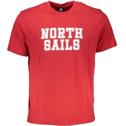 North Sails, Herren, Velotrikot, Rosso Cotton Men T-Shirt (3XL), Weiss, Rot, 3XL