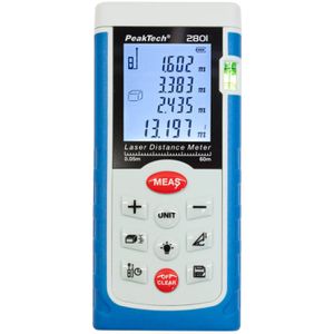 PeakTech Laser-Entfernungsmesser P 2801, 60m Messbereich, beleuchtetes Display