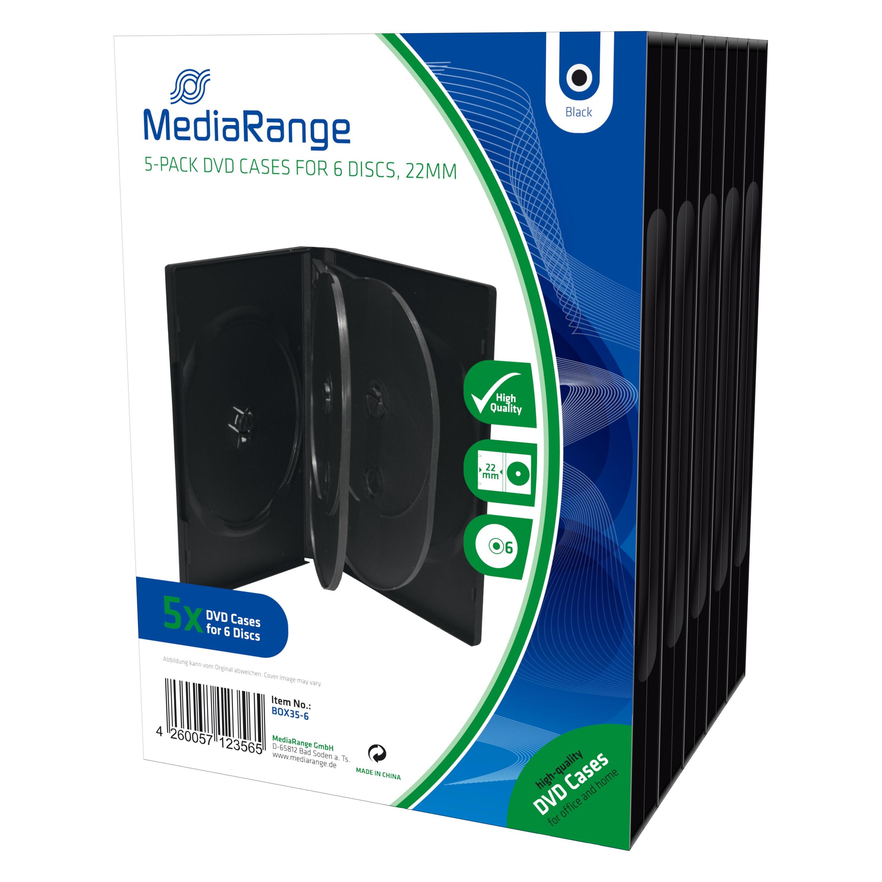 MediaRange DVD Ersatzhüllen, für 6 DVD-Medien, 5 Stück (BOX35-6)