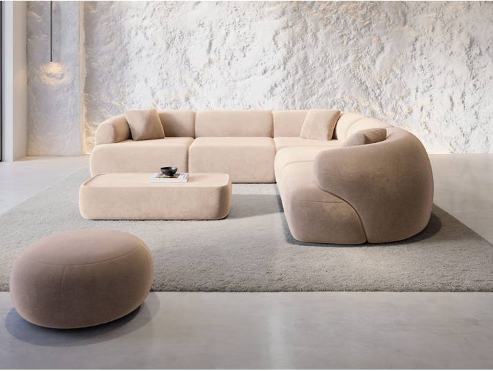 Couch Monteluna L-Form in Stoff