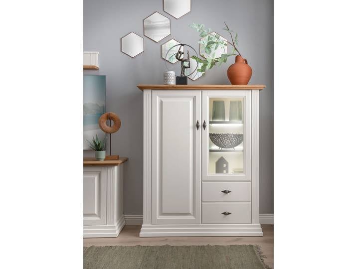 Highboard 113x134cm 'Jale' Kiefer & Eiche massiv WZ-0622