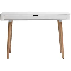 Schreibtisch skandinavisches Design Weiß und Holz L115 cm TOTEM