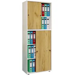 VCM, Aktenschrank, Büroschrank Schiebetüren Lona 5fach (70 x 37 x 184 cm)