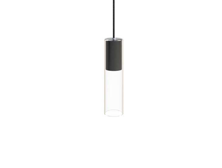 Hanglamp met glas Cylinder zwart Lyora - 7865