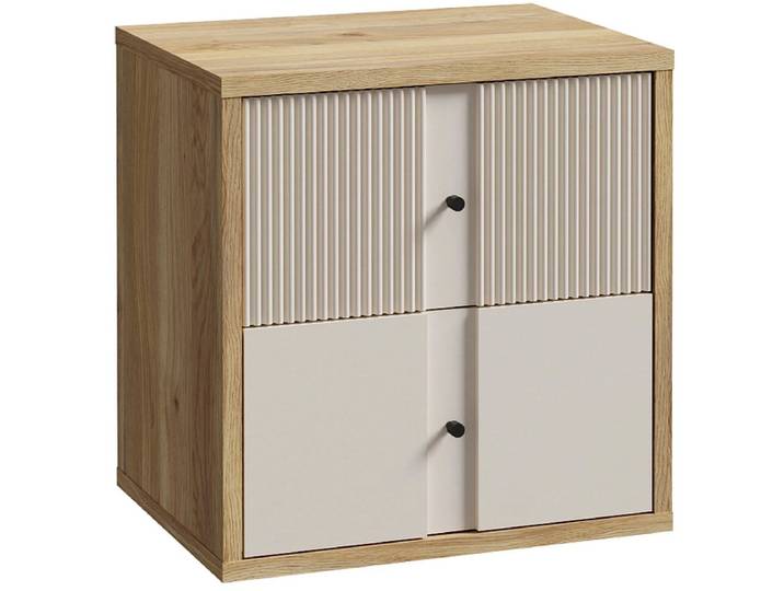 Nachttisch RANKIN 2 Schubladen 54.6x42x56.4cm sand dekor / matt