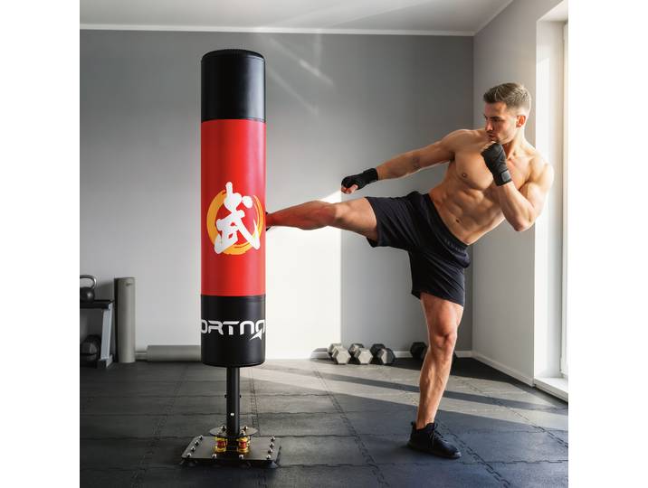 SPORTNOW Sac de Boxe Autoportant 156cm 12 Ventouses Adulte