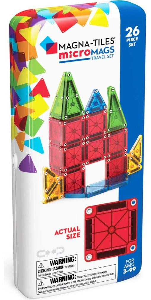 Magna Tiles microMAGS Magnetische constructieblokken reisset, 26 stuks