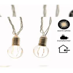 Lumineo LED Lichterkette Glühbirnen Design 20 warmweisse LED klares Kabel  3,80 m
