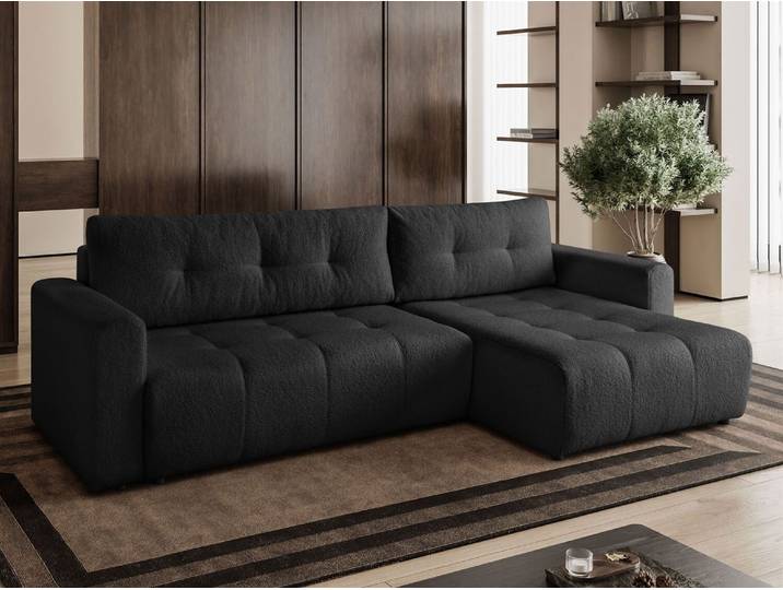 Kaiser Möbel Ecksofa VIENNA - Stil, Komfort und Funktionalität - SCHWARZ RECHTS