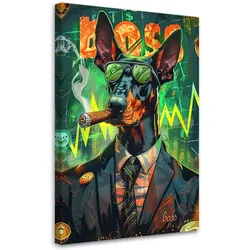 LEINWANDBILD Bunter Hund Chef AI 60x90cm